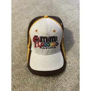 Nascar Kyle Bush M&M Racing Fitted Hat White Brown Racing